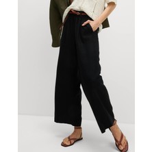 Marks & Spencer Keten Karışımlı Geniş Paça Pantolon
