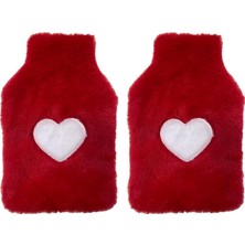 Karahanbey Iki Adet Sicak Su Torbasi Peluş Kalpli̇,kirmizi Termofor 27X17X2CM 1 Li̇tre