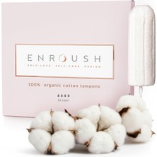 Karahanbey ENROUSH%100 Organik Pamuklu Tampon | Doğada Çözünür ve Toksinsiz | Hipoalerjenik - Tahriş ve Alerji