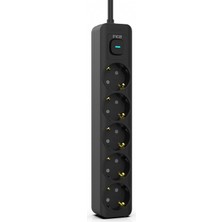 Karahanbey Inca IPW-44SY 5 Port Akım Korumalı LED Tuşlu Priz 1.5m - Siyah IPW-44SY