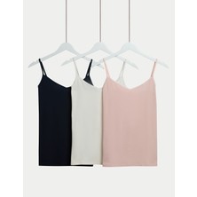 Marks & Spencer 3'lü Pamuk Karışımlı İnce Askılı Atlet