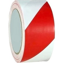 Karahanbey Pvc Vinil Yer Işaretleme Bandı, Kırmızı-Beyaz, 50MM x 30 Metre, Zemin Işaretleme Için Yapışkan Şeri
