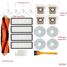 Lin Grup Xıaomı X10 Plus + X20 + Plus Fırça Filtre Paspas Mop Yedek