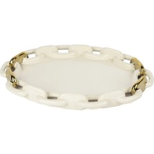 Mikasa Krem Gold Oval Zincir Servis 37x27cm