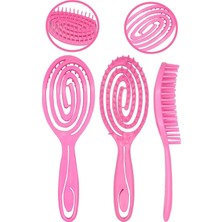 Karahanbey Vegan Üç Boyutlu Saç Açma Fırçası Pembe Renk Pembe