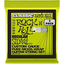 Larskas Ernie Ballu Düzenli Slinky Klasik Rock And Roll Elektro Gitar Dizeleri Saf Nikel Yara 3 Paket Ölçer 10-46
