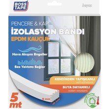 Karahanbey Boss Tape Epdm Kauçuk Pencere Kapi Izolasyon Bandi, 5mm x 15MM x 5mt Boyut, Beyaz