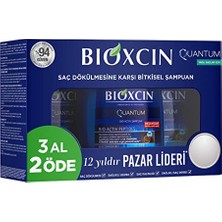 Larskas Bioxcin Quantum Şampuan 3 x 300 ml – Yağlı Saçlar Için Sebum Dengeleyici ve Saç Dökülmesine Karşı Etkili Şampuan (3 Al 2 Öde Set)