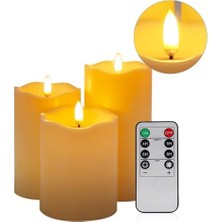 Larskas Alevsiz Titreyen LED Mum Büyük Boy 3lü Set Kumandalı          [enerji Sınıfı A]