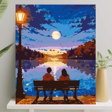 Larskas Sayılarla Boyama Tuval Seti Fırça Boya Dahil (Çıtalı) 40X50 cm - Ilk Buluşma