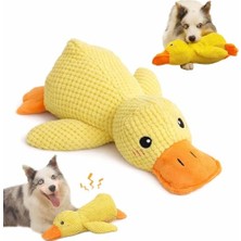 Larskas Köpek Oyuncağı Sesli Peluş Ördek 45 cm – Dayanıklı Isırma ve Çekiştirme Oyuncağı, Diş Temizleyici Dokulu Yumuşak Köpek Oyuncağı, Büyük Irk Köpekler Için Eğitici Oyuncak – Sarı