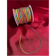 Larskas 5 Metre Gökkuşağı Renk Paraşüt Ipi, Takı Ipi (0,80 Mm)