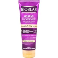 Larskas Bioblas Kolajen & Keratin Onarıcı Dolgunlaştırıcı Saç Bakım Kremi 250 ML – Ince ve Yıpranmış Saçlar Için Hacim, Kolay Tarama ve Parlaklık