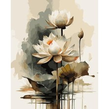 Larskas Renkli Baskılı Sayılarla Boyama Hobi Seti (Çerçeveli) 40X50 Cm: Lotus Çiçeği
