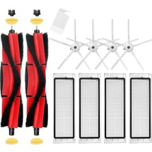 Larskas Yedek Parça Aksesuarları Xiaomi Roborock S5 Max S6 Pure S6 Maxv S50 Elektrikli Süpürge, 2 Rulo Fırça, 4 Yan Fırça, 4 Hepa Filtre (Beyaz)