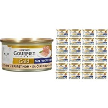 Karahanbey Gourmet Gold Kıyılmış Hindili Yaş Kedi Maması, Yetişkin Kediler (24 x 85 Gr) ve Gourmet Gold Kıyılm