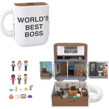 Larskas ve The Office Mini Oyun Seti, 6 Karakter Figürü ve 9 Aksesuar, Koleksiyona Uygun Partnership Oyuncağı, Kupa Bardak Şeklinde, JCC19