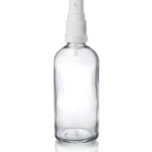 Karahanbey 100 ml Beyaz Parmak Sprey Kapaklı Şeffaf Cam Şişe 5 Adet