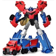 Larskas Giffy/oyuncak Metal Gövdeli 20 cm Araba ve Tıra Dönüşen Robot Optimus ve Bumblebee Model Dönüşen Robotlar Autobots (Sarı)