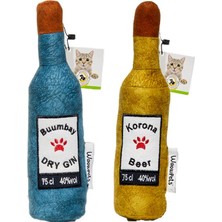 Larskas Bottle Toy, Köpek Oyuncağı, Kedi Oyuncağı, Peluş Oyuncak (Turkuaz - Sarı)