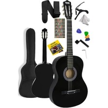 Larskas Midex CG-270BK Siyah Klasik Gitar 4/4 Yetişkin Boy Sap Ayarlı Full Set