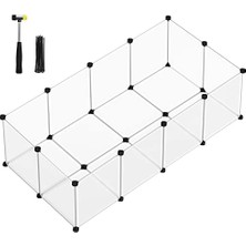 Larskas Songmıcs Dış Mekan Muhafazası, Zemin Panelleri, Oyun Parkı, Kobay Muhafazası, Plastikten Yapılmış, Hamster, Tavşan, Kirpi Muhafazası, 143 x 73 x 46 Cm, Beyaz LPC02W