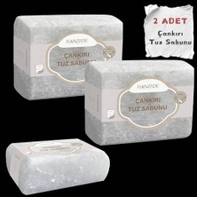 Larskas Hanzade Bitkisel Çankırı Tuz Sabunu 300-350 gr x 2 Adet Zengin Mineralli Doğal Saf Çankırı Kaya Tuzu Sabunu