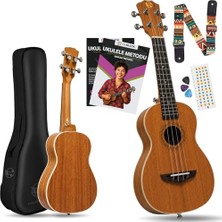 Larskas Sydra UKC-23M Concert Ukulele Maun Ağacı Profesyonel Ukulele Seti (Açık Maun, 23")