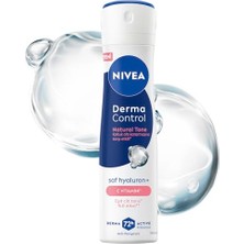 Larskas Nıvea Kadın Sprey Deodorant Derma Control Natural Tone 150 Ml, Koltuk Altı Kararmasına Karşı Etkili, Eşit Cilt Tonu, 72 Saat Anti Perspirant Koruma, C Vitamini, Hyaluronik Asit, Alkol Içermez