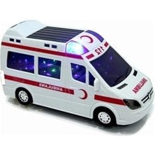 Larskas Oyuncak Ambulance Sesli Sirenli Işıklı Ambulans Büyük Boy 21 Cm, Çok Renkli