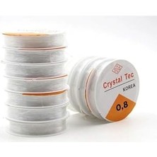 Larskas Sermet Süs Dünyası 10 Adet Lastikli 0,8 mm Silikon Misina-Dekoratif Elişi Takı Aksesuar Esnek Lastik Misine Tesbih Ipi