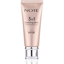 Larskas Note Cosmetics 3 In 1 Glowing Skin Tinted Moisturizer 50 Spf Işıltılı Aydınlatıcı Krem