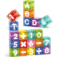Larskas 40 Parça Manyetik Küp Oyuncak Seti, 2 cm Mini Mıknatıslı Harf ve Sayı Blokları, Renkli Eğitici Küpler, Alfabe ve Matematik Öğrenme Oyuncağı, Çocuklar Için Stem Aktivite Seti, CFK30