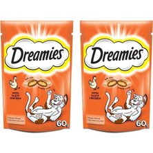 Karahanbey Dreamies Kedi Ödül Maması, Tavuklu, 60 G 2li Paket