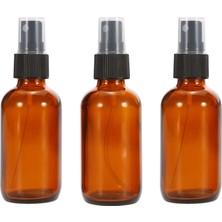 Karahanbey Amber Cam Sprey Şişesi Siyah Mist 50ML 3'lü Paket Uçucu Kimyasal Parfüm Kabı