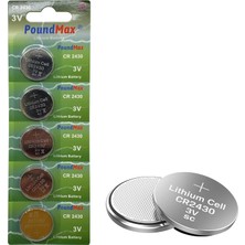 PoundMax 5 Adet 2430 CR2430 DL2430 3V Lityum Düğme Pil, Uzun Ömrü, Küçük Cihazlar Için Uzaktan Kumandalar, Te