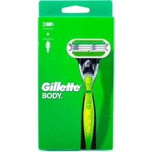 Larskas Gillette Body Erkek Tıraş Makinesi, Islak Tıraş Makinesi + 1 Tıraş Bıçağı, 3 Kat Bıçak Ağzı ile