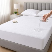 Larskas Vionel HOME%100 Pamuk Full Kenar Fitted Sıvı Geçirmez Tek Çift Kişilik Bebek Yatak Koruyucu Çarşaf Alez 180X200