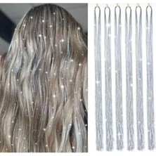 Larskas Tinsel Bağlamalı Saç Simi Saç Aksesuarı Gümüş