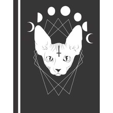 Karahanbey Composition Notebook: Sphynx Cat - Satanic Moon Kitty. College Ruled Lined With 140 Pages Book (7.4