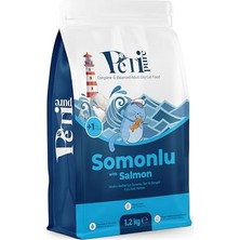 Larskas Kuru Yetişkin Kedi Sı - Besleyici Vitamin Ilaveli Tam ve Dengeli  (1,2 Kg, Somon)
