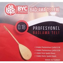 Larskas BYC18 Kısa Sap Bağlama Teli Takım Profesyonel 0.18 Kısa Sap Saz Teli
