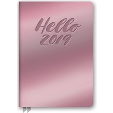 Karahanbey Hello Mirrored Pink Leatheresque 17 Months 2018-2019 Medium Weekly Agenda