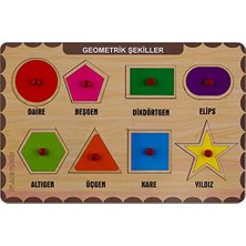 Larskas Ahşap Tutmalı Eğitici Yapboz Geometrik Şekiller