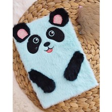 Çılgıntrend Peluş Çizgili Sevimli Panda Tasarımlı Defter
