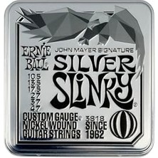 Larskas Ernie Ball John Mayer Silver Slinky Nikel Sarılı Elektro Gitar Telleri 3'lü Paket Teneke Kutu 10,5-47 Ölçü