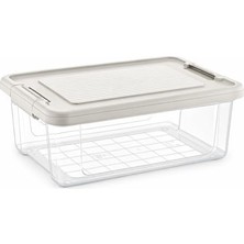 Larskas Orret Home Kilitli Saklama Kabı Şeffaf Organizer Pp Plastik Gıda Saklama Kabı Kapaklı Buzdolabı Düzenleyici Istiflenebilir Çok Amaçlı Saklama Kutusu (12 Litre)