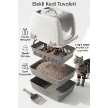 Larskas Flex Elekli Kedi Tuvaleti, 50X37,5X40 Cm, Xl Boy, Kum Küreği Hediyeli