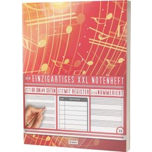 Karahanbey Mein Notenheft / 86 Seiten, 44 Blätter, 12 Systeme / Mit Register Und Seitenzahlen / PR301 „rotes M