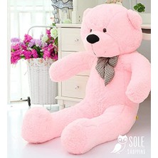 Larskas Sevgiliye Özel Hediye - 140 cm Papyonlu Peluş Ayıcık (Pembe)